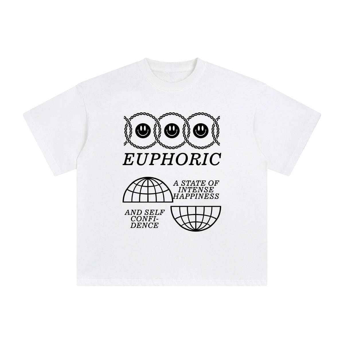 Euphoric Smile Emoji Graphic Tee-INNBLAC Fashion Apparel