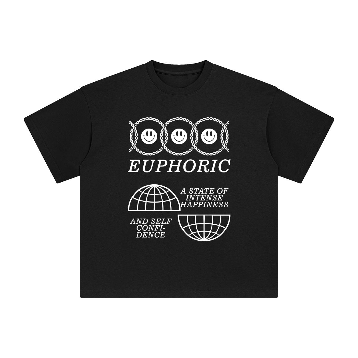 Euphoric Smile Emoji Graphic Tee-INNBLAC Fashion Apparel