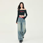 Faded Whiskers Straight Leg Jeans-INNBLAC Fashion Apparel