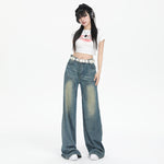 Faded Whiskers Straight Leg Jeans-INNBLAC Fashion Apparel