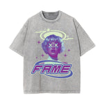 Fame Girl Y2K Streetwear Chrome Graphic Tee-INNBLAC Fashion Apparel