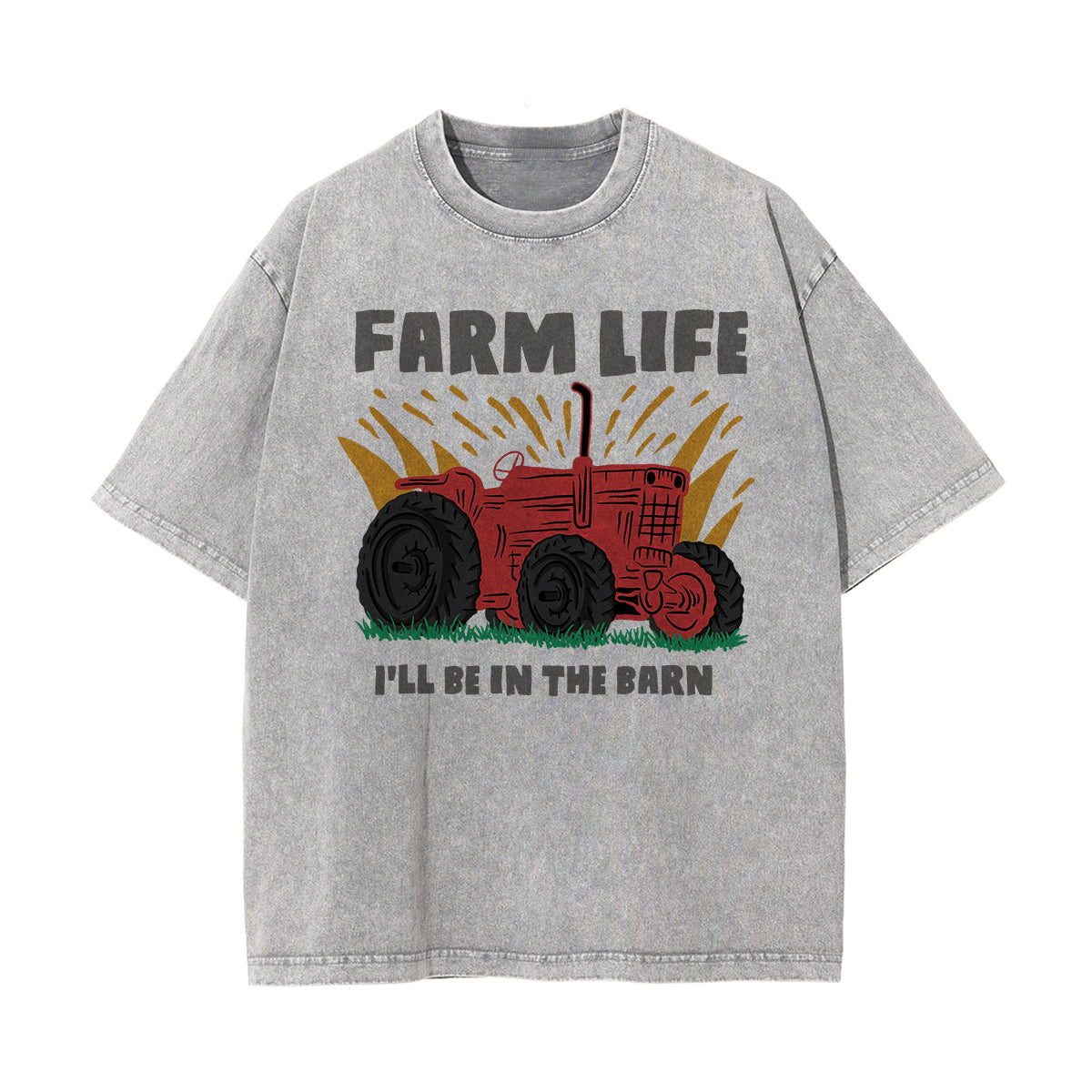 Farm Life Graphic Washed Tee-INNBLAC Fashion Apparel