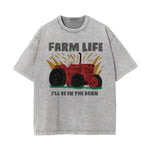 Farm Life Graphic Washed Tee-INNBLAC Fashion Apparel