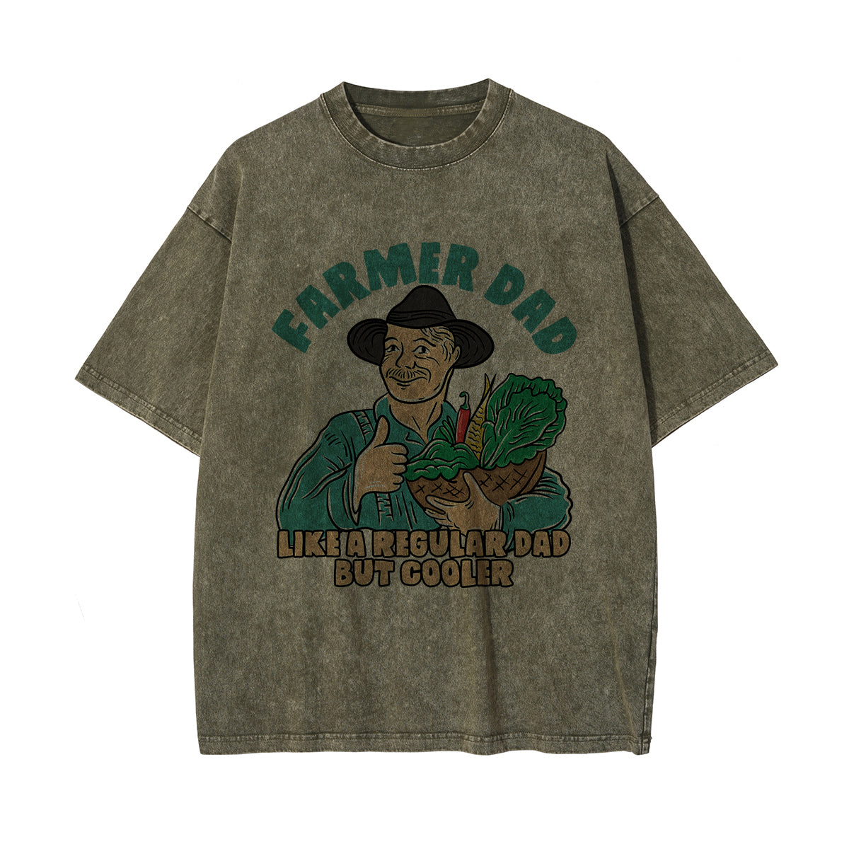 Farmer Dad Graphic Washed Tee-INNBLAC Fashion Apparel