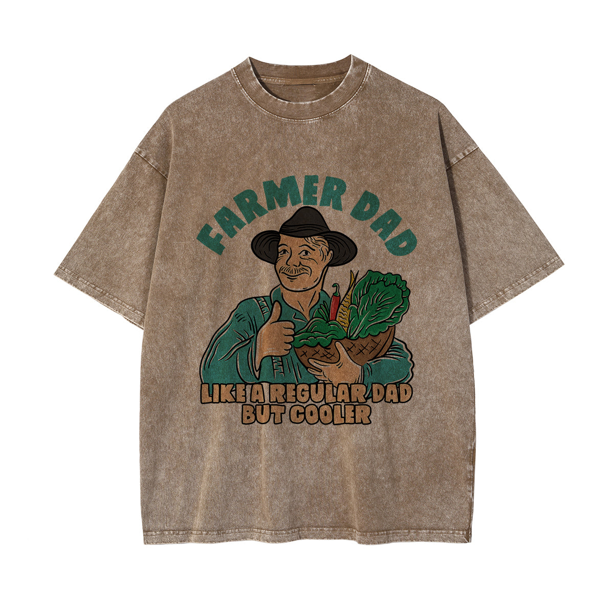 Farmer Dad Graphic Washed Tee-INNBLAC Fashion Apparel