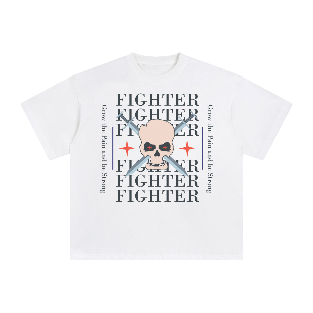 Fighter Abstract Graphic Tee-INNBLAC Fashion Apparel