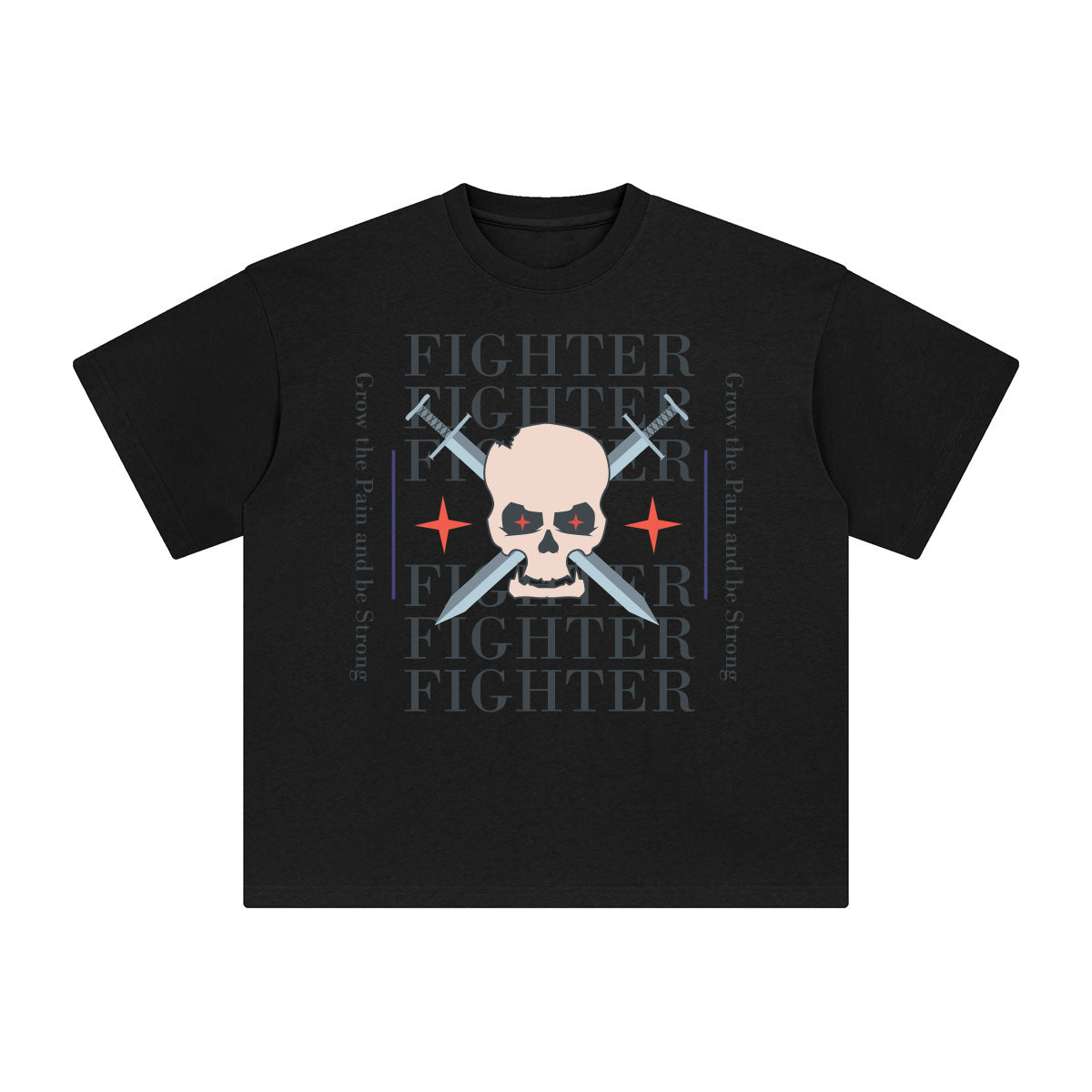Fighter Abstract Graphic Tee-INNBLAC Fashion Apparel