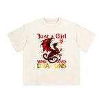 Fire Breathing Dragon Anime Graphic Tee-INNBLAC Fashion Apparel