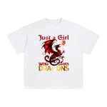 Fire Breathing Dragon Anime Graphic Tee-INNBLAC Fashion Apparel