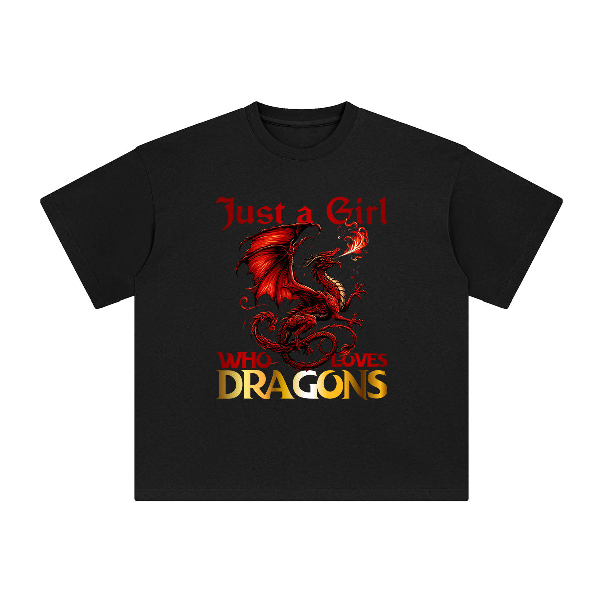 Fire Breathing Dragon Anime Graphic Tee-INNBLAC Fashion Apparel