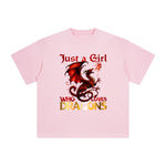 Fire Breathing Dragon Anime Graphic Tee-INNBLAC Fashion Apparel