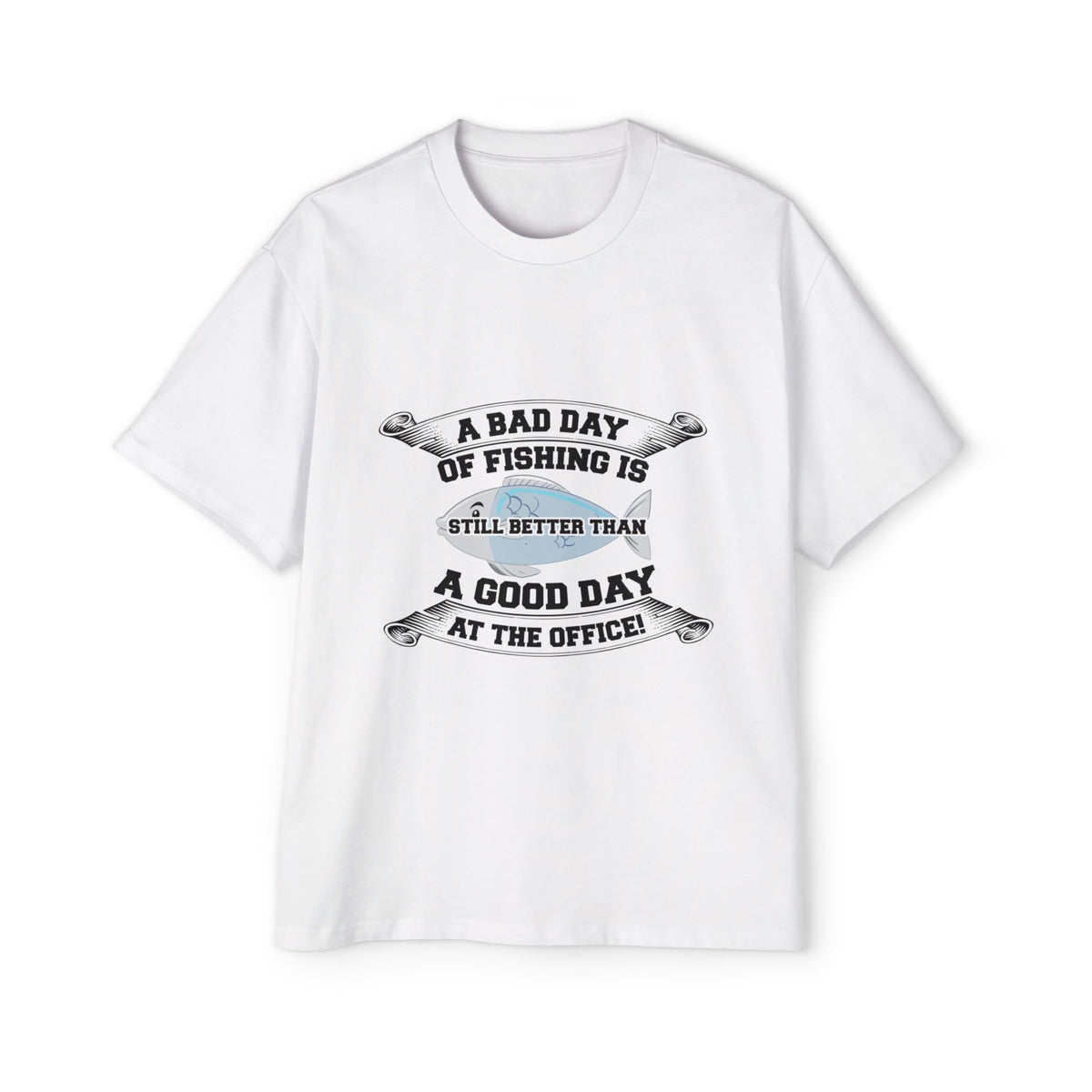 Fish & Slogan Graphic Tee-INNBLAC Fashion Apparel