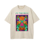 Fix This Mess Washed Graphic Tee-INNBLAC Fashion Apparel