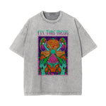 Fix This Mess Washed Graphic Tee-INNBLAC Fashion Apparel