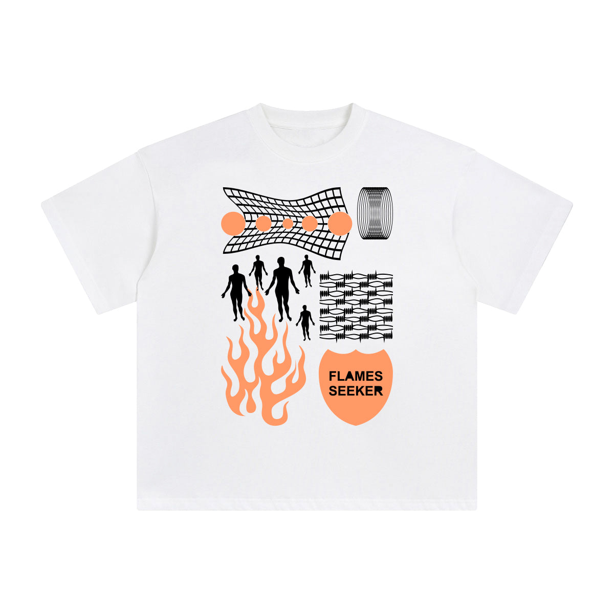 Flames Seeker Abstract Graphic Tee-INNBLAC Fashion Apparel