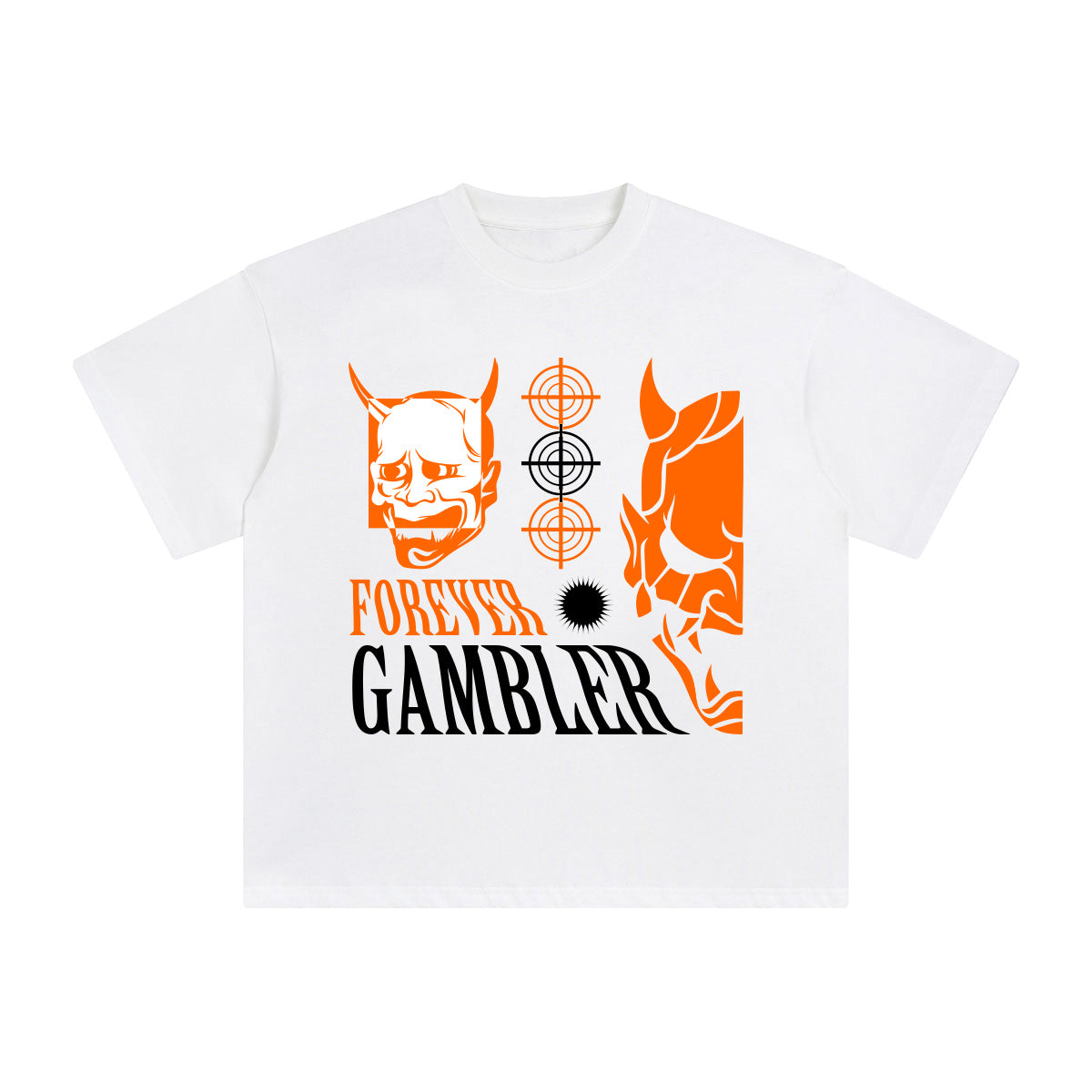 Forever Gambler Devil Skull Graphic Tee-INNBLAC Fashion Apparel