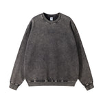 Washed Faded Crew Neck Sweatshirt-INNBLAC Fashion Apparel