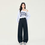 Front Seam High Rise Baggy Jeans-INNBLAC Fashion Apparel