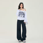 Front Seam High Rise Baggy Jeans-INNBLAC Fashion Apparel