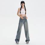 Front Seam Women's Baggy Jeans-INNBLAC Fashion Apparel