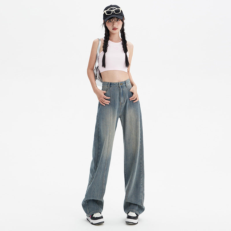 Front Seam Women's Baggy Jeans-INNBLAC Fashion Apparel