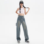 Front Seam Women's Baggy Jeans-INNBLAC Fashion Apparel