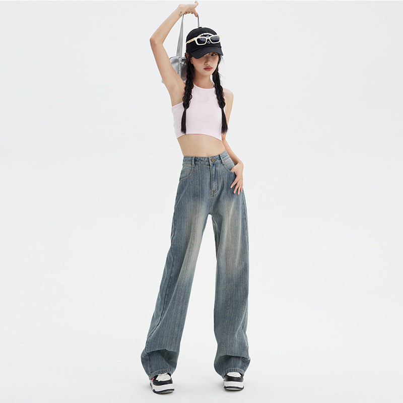 Front Seam Women's Baggy Jeans-INNBLAC Fashion Apparel