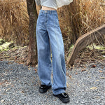 Front Seam Women's Straight Leg Jeans-INNBLAC Fashion Apparel