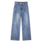 Front Seam Women's Straight Leg Jeans-INNBLAC Fashion Apparel