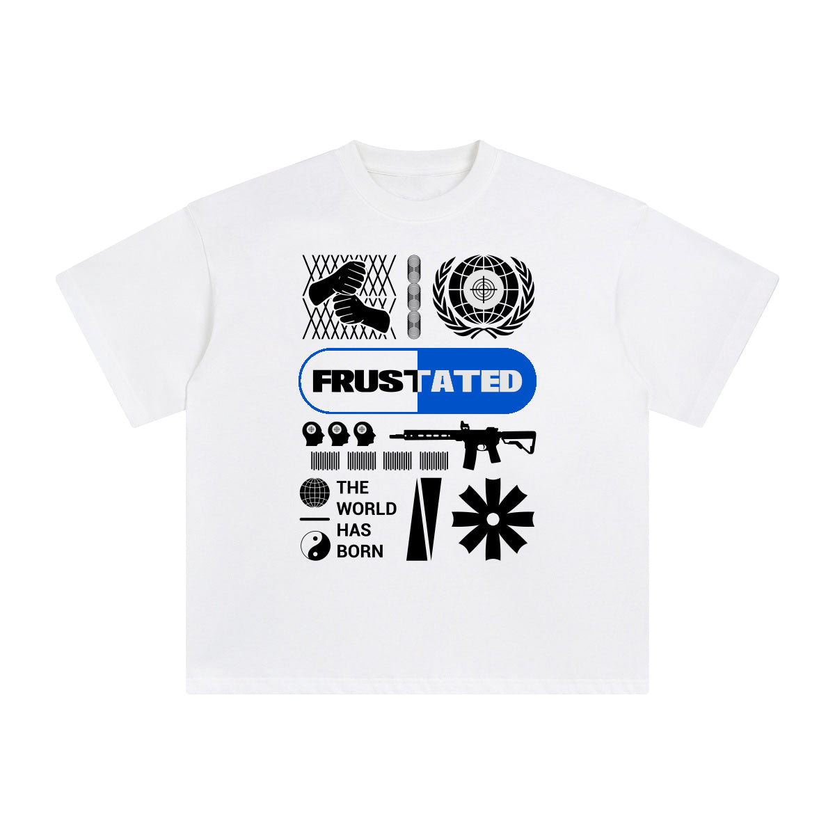 Frustated Abstract Graphic Tee-INNBLAC Fashion Apparel