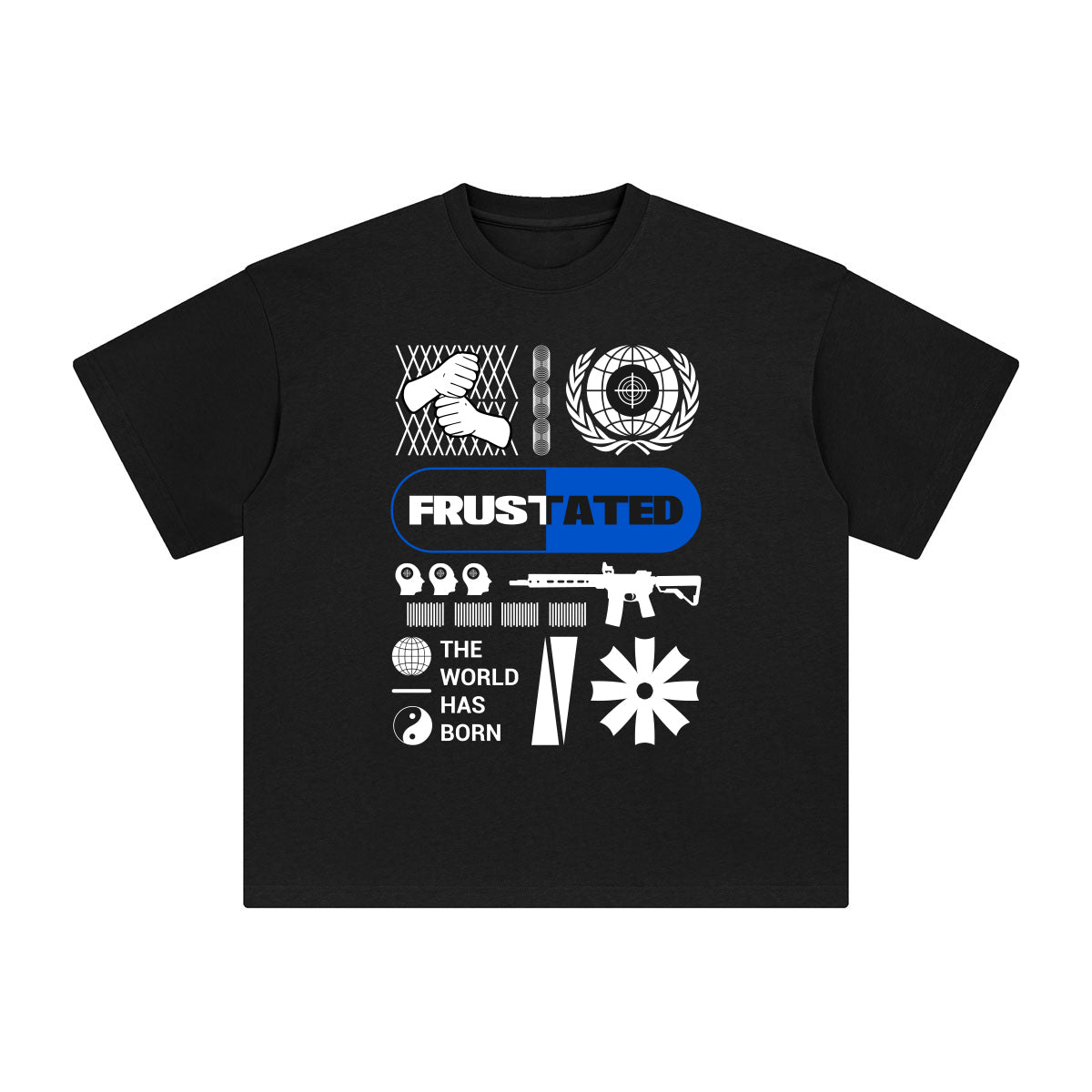 Frustated Abstract Graphic Tee-INNBLAC Fashion Apparel