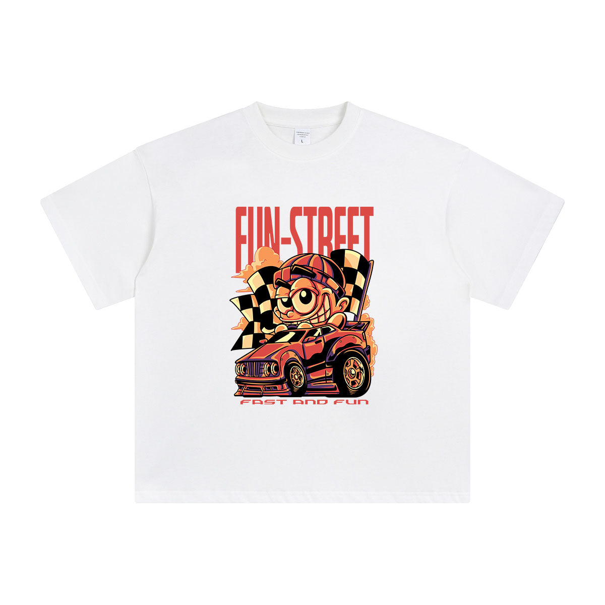 Fun Street Retro Cartoon Graphic Tee-INNBLAC Fashion Apparel