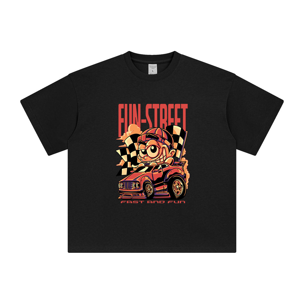Fun Street Retro Cartoon Graphic Tee-INNBLAC Fashion Apparel