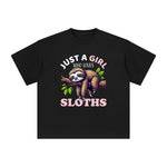 Funny Sloth Graphic Tee-INNBLAC Fashion Apparel