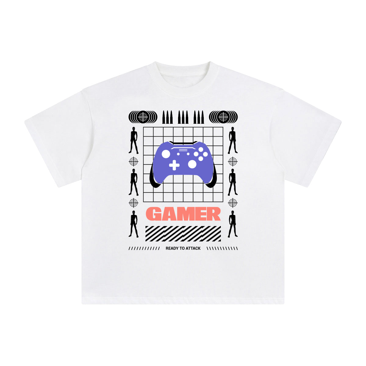 Gamer Abstract Graphic Tee-INNBLAC Fashion Apparel