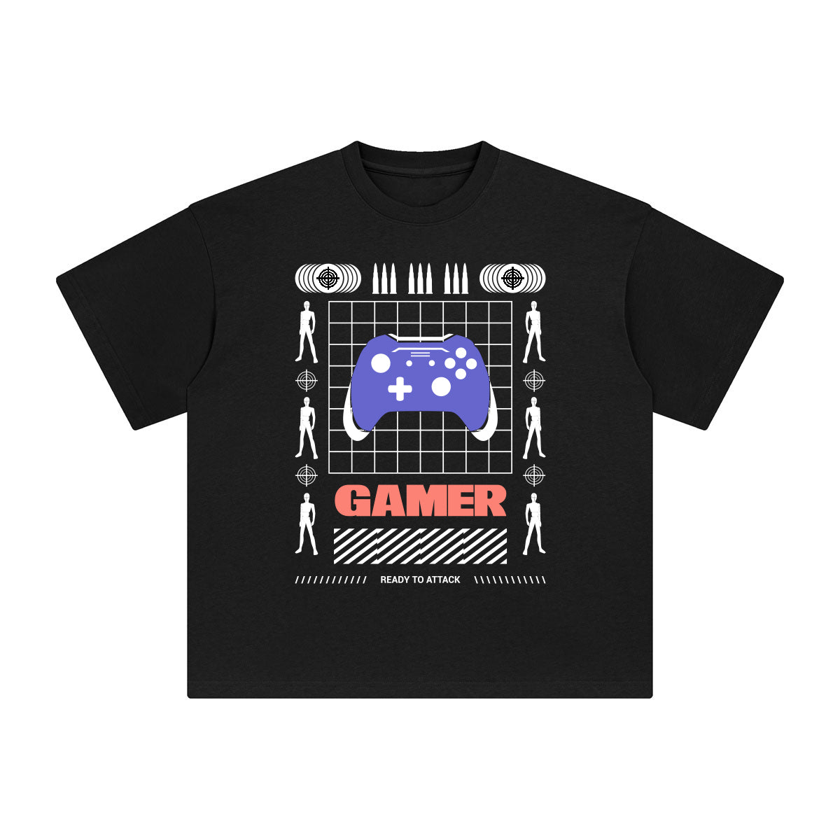 Gamer Abstract Graphic Tee-INNBLAC Fashion Apparel