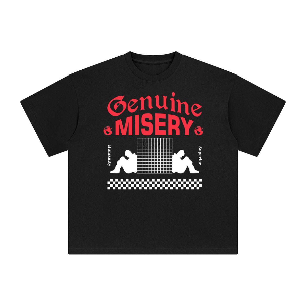 Genuine Misery Abstract Graphic Tee-INNBLAC Fashion Apparel