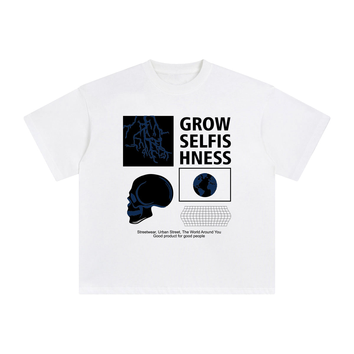 Grow Selfishness Abstract Graphic Tee-INNBLAC Fashion Apparel