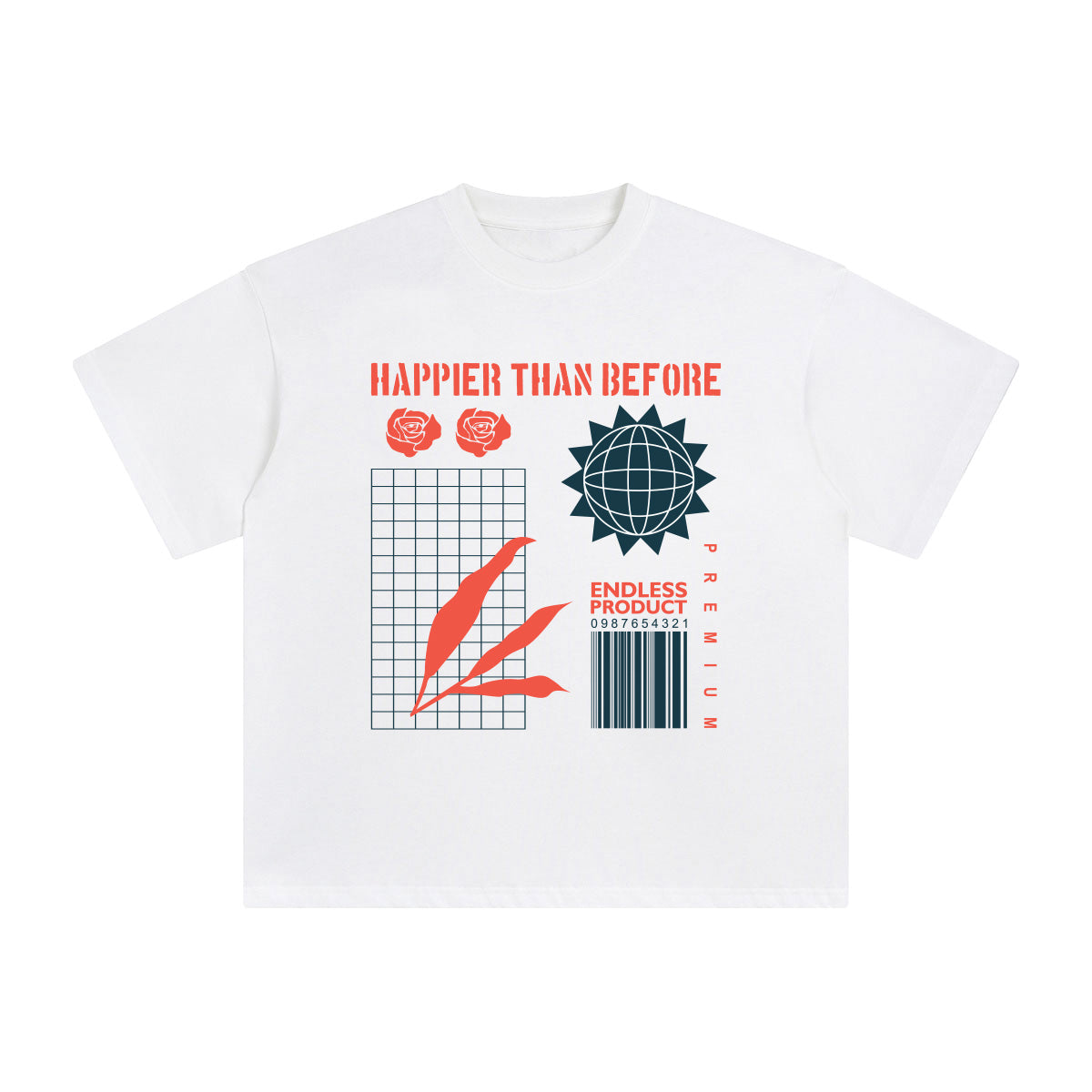 Happier than Before Abstract Graphic Tee-INNBLAC Fashion Apparel