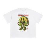 Happy Tacos Japanese Kanji Graphic Tee-INNBLAC Fashion Apparel