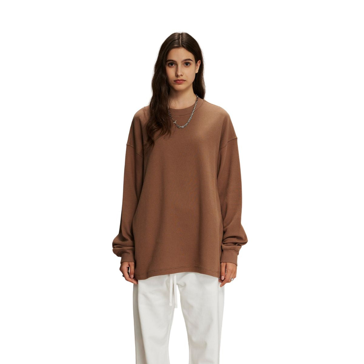 Women's Heavyweight Waffle-knit Sweatshirt-INNBLAC Fashion Apparel