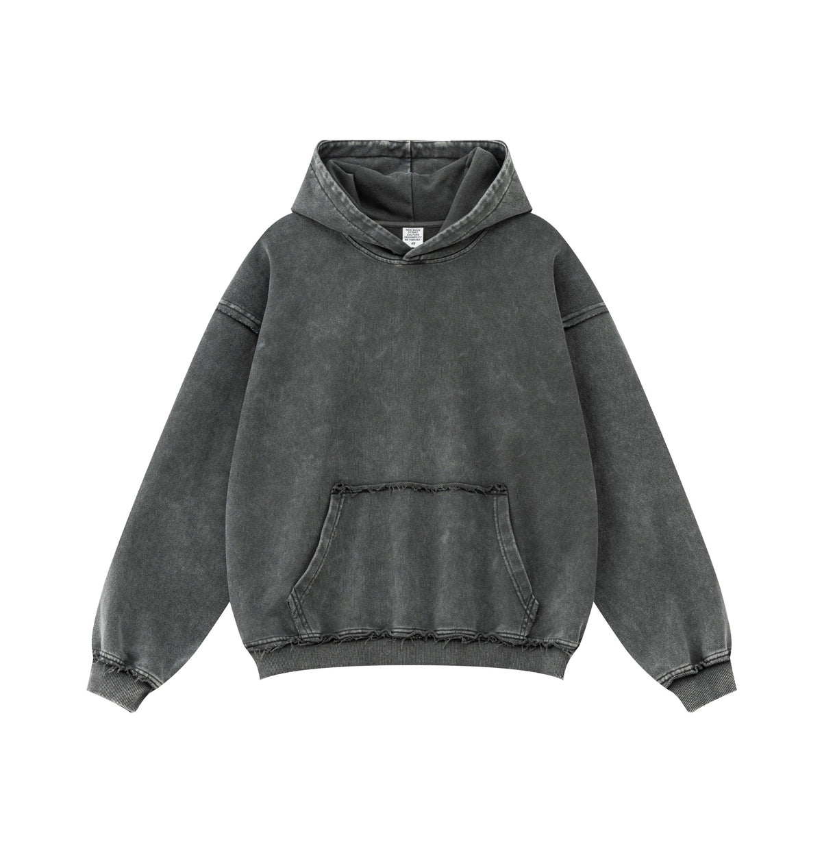 Heavyweight Washed Rough Edge Hoodie-INNBLAC Fashion Apparel