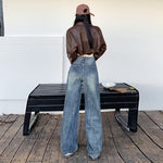 Hem Ripped Whiskers Jeans-INNBLAC Fashion Apparel