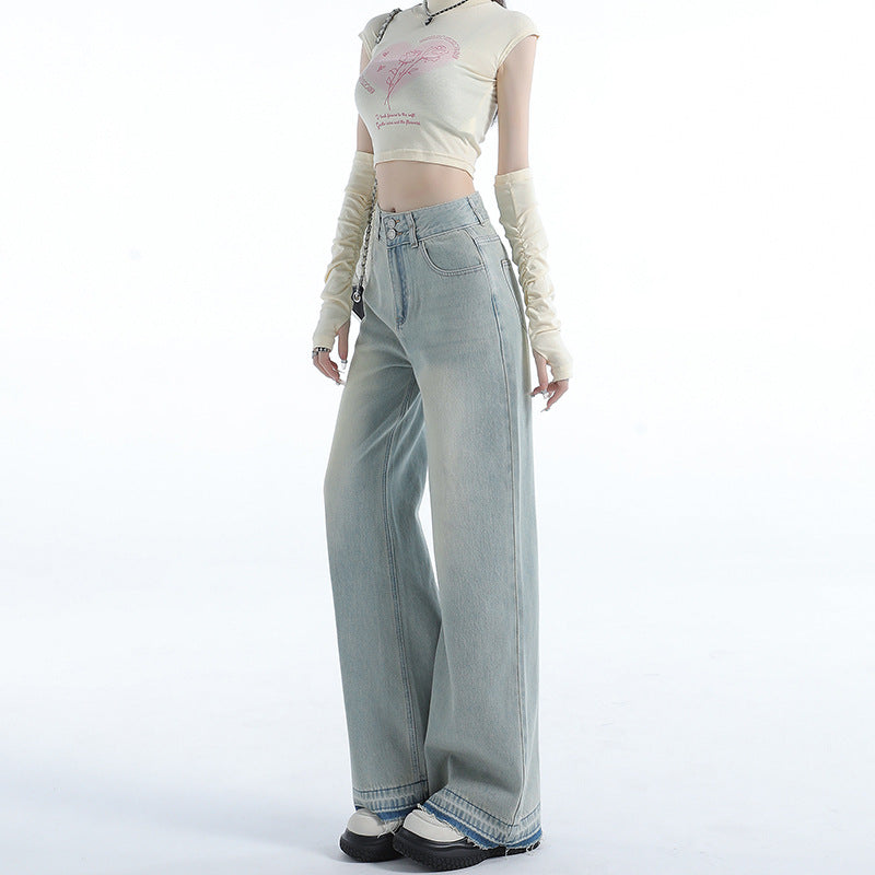 High Rise Double Button Baggy Jeans-INNBLAC Fashion Apparel