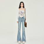 Stretch High Rise Skinny Flare Jeans-INNBLAC Fashion Apparel