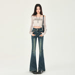 Stretch High Rise Skinny Flare Jeans-INNBLAC Fashion Apparel