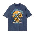 Hit The Wave Skeleton Graphic Tee-INNBLAC Fashion Apparel