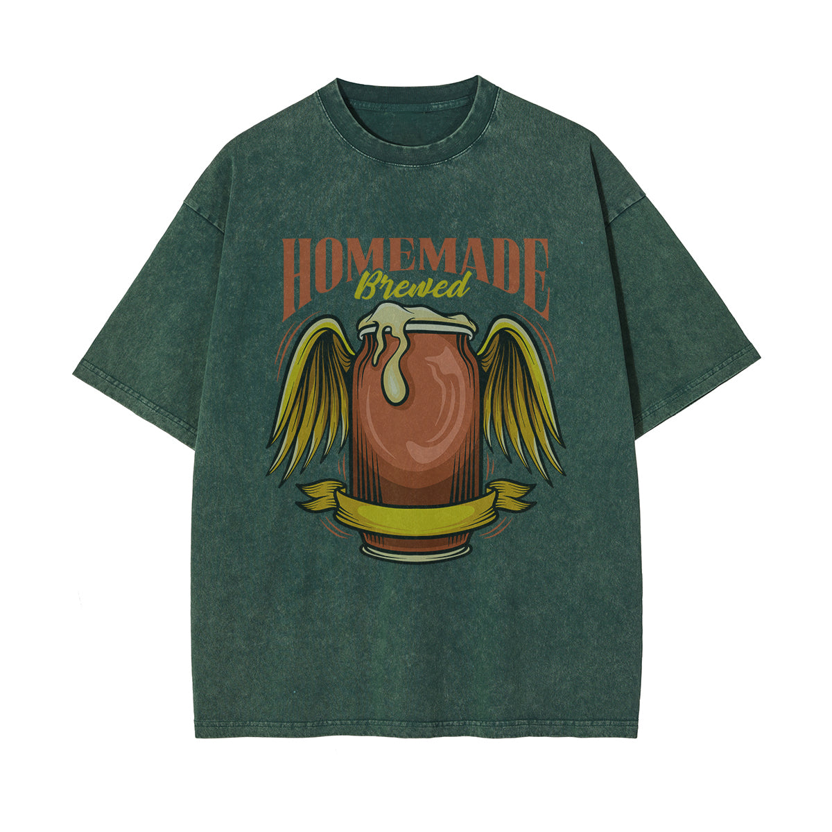 Homemade Brewed Stone Wash Graphic Tee-INNBLAC Fashion Apparel