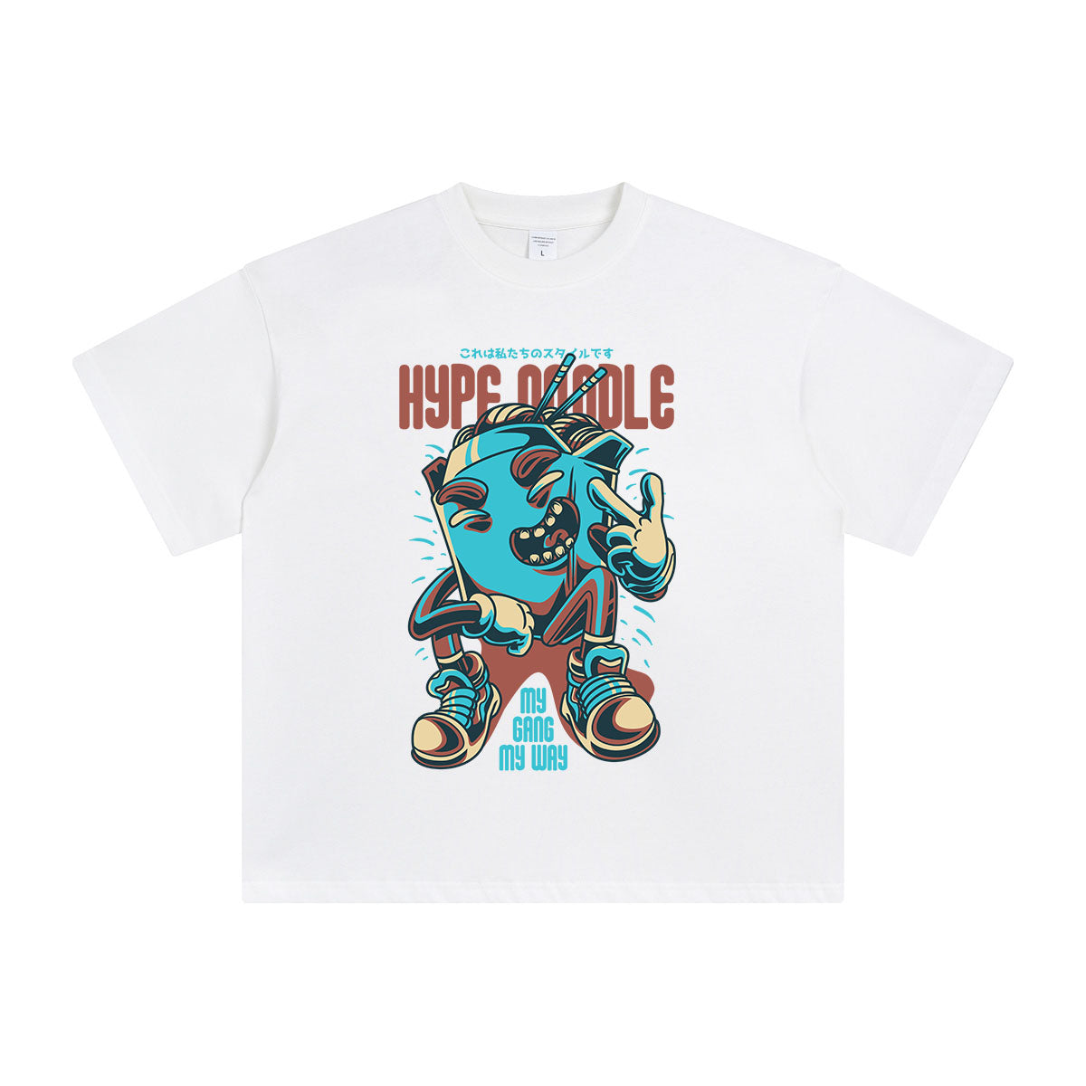 Hype Noodle Japanese Kanji Graphic Tee-INNBLAC Fashion Apparel
