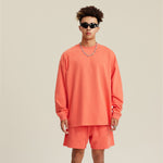 Solid Color Crew Neck Sweatshirt-INNBLAC Fashion Apparel